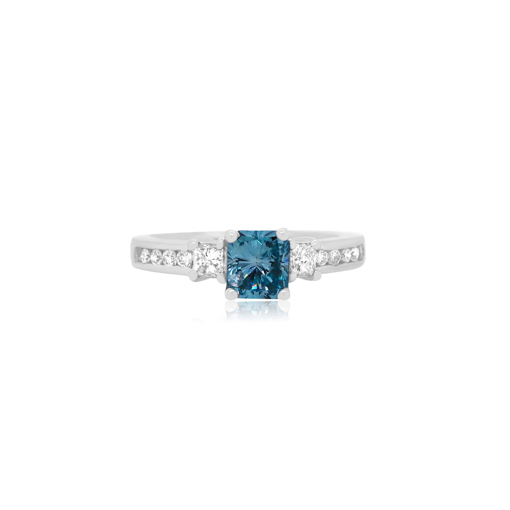 Cushion Blue Diamond Ring – Alberto NYC